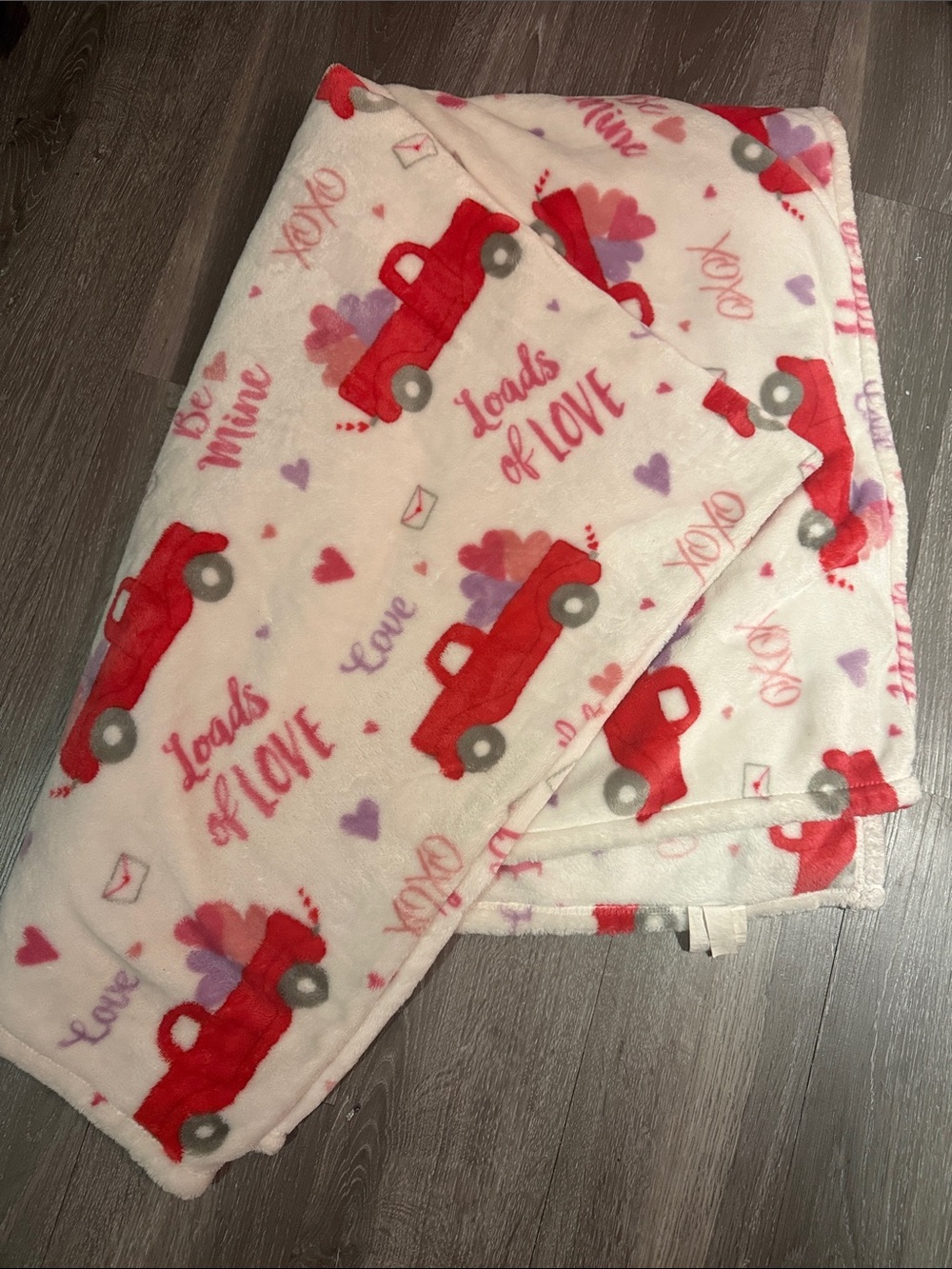Valentine Red Truck Plush Throw Blanket